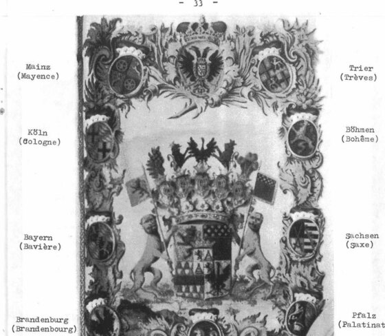 Armorial leaf of the 1750 diploma of Emperor Francis I